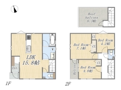 【1号棟】3LDK+ワイドバルコニー+屋上テラス+カースペース
