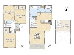 【間取り図】3LDK+Loft+カースペース
