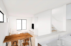 【内観イメージパース LDK：2号棟】