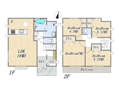 【間取り図】4LDK+SIC+カースペース3台可

