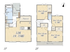 【間取り図】C号棟　4LDK+Pantry+カースペース2台可
