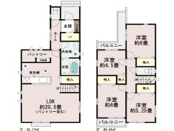 【間取り図】4LDK+SIC+Pantry+カースペース
