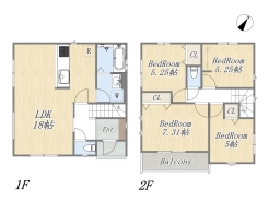 【間取り図】4LDK+カースペース