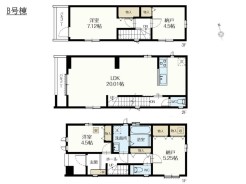 【B号棟】2LDK+2S+カースペース2台