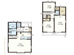 【A号棟】3LDK+WIC+カースペース2台
