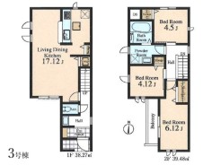 【3号棟】3LDK+Pantry+カースペース