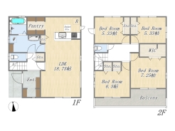 【間取り図】4LDK+WIC+パントリー+床下収納
