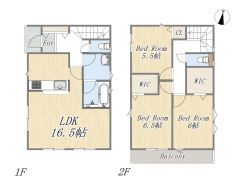 【1号棟】3LDK+2WIC+カースペース



