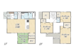 【参考プラン】Plan：4LDK+2WIC+Pantry+FC+ワイドバルコニー+カースペース2台｜建物面積：101㎡
