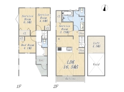 【2号地　参考プラン】
Plan：1LDK+3S+Loft+カースペース
建物参考価格：2000万円
建物面積：98.01㎡
