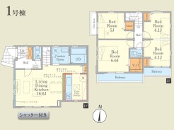 【間取り図】3LDK+WIC+Pantry+カースペース2台
