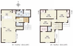 【間取り図】3SLDK+WIC+Pantry+カースペース2台
