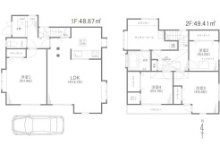 【間取り図】4LDK+小屋裏収納+カースペース