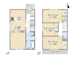 【間取り図】3LDK+カースペース
