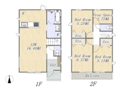 【I号棟】3LDK+納戸+カースペース2台
