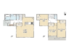 【間取り図】3LDK+Pantry+カースペース2台