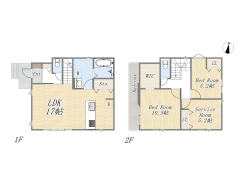 【間取り図】1号棟　2SLDK+WIC+カースペース2台可
