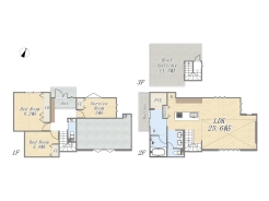 【1号棟】2SLDK+FCL+Pantry+ルーフバルコニー+ビルトインガレージ