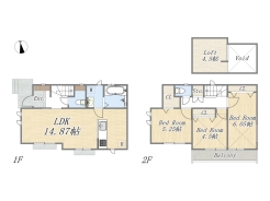 【間取り図】3LDK+Loft+カースペース
