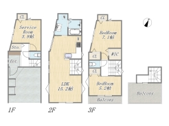 【間取り図】2SLDK+WIC+ルーフバルコニー+カースペース