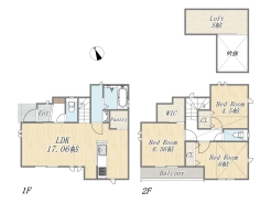 【A号棟】3LDK+WIC+Pantry+Loft+カースペース
