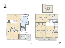 【間取り図】3LDK+WIC+小屋裏収納+カースペース
