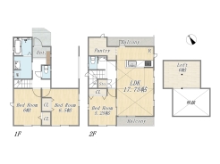 【A号棟】
3LDK+Pantry+Loft+ビルトインガレージ