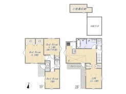【間取り図】2SLDK+小屋裏収納+車庫
