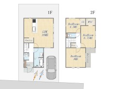 【参考プラン：1号地】
Plan：3LDK+WIC+Pantry+カースペース
建物参考価格：2000万円
建物面積：86㎡