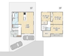 【参考プラン：4号地】
Plan：3LDK+WIC+カースペース2台
建物参考価格：2000万円
建物面積：84㎡