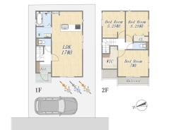 【参考プラン:6号地】
Plan:3LDK+WIC+Pantry+カースペース
建物参考価格:2000万円
建物面積:81.97㎡