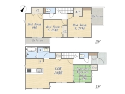 【2号地　参考プラン】
Plan：4LDK+WIC+WideBalcony+カースペース
建物参考価格：1500万円
建物面積：99.36㎡
