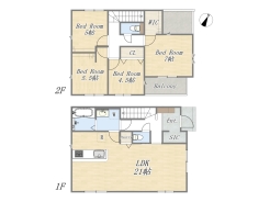 【4号地　参考プラン】
Plan：4LDK+WIC+SIC+Pantry+カースペース2台
建物参考価格：1500万円
建物面積：103.09㎡
