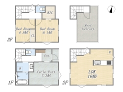 【参考プラン】
Plan：2LDK+WIC+ルーフバルコニー+サイクルポート
建物参考価格：2520万円
建物面積：89.82㎡

