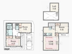 【間取り図】
3LDK+Loft+カースペース