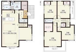 【間取り図】
4LDK+WIC+SIC+カースペース2台可