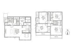 【間取り図】
4LDK+WIC+SIC+Pantry+カースペース2台
