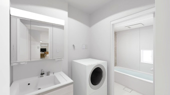 【施工例写真：Wash Room】