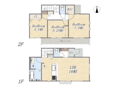 6号棟 【Plan】3LDK+WIC+Pantry+カースペース