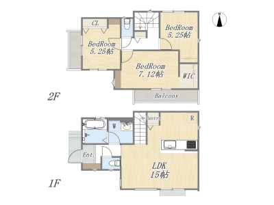12号棟 【Plan】3LDK+WIC+Pantry+カースペース2台分
