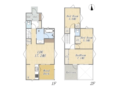 【8号棟】3LDK+SIC+ウッドデッキ+ワイドバルコニー+カースペース