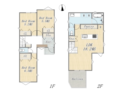 【3号棟】3LDK+Pantry+カースペース