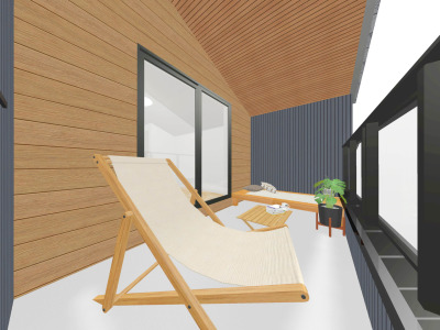 【建物完成イメージパース：3F Balcony】
※イメージ画像と実際の物件とは異なる場合がございます。