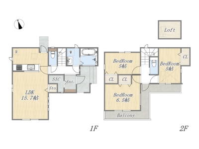 【Plan】3LDK+SIC+Loft+カースペース