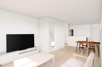 【内観イメージパース LDK：2号棟】
※イメージ画像と実際の物件とは異なる場合がございます。