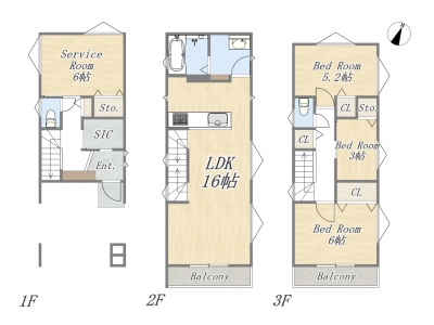 【2号棟】3SLDK+SIC+ビルトインガレージ