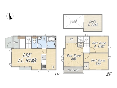 【A号棟】3LDK+Loft+カースペース