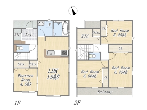 【3号地 参考プラン】 Plan：4LDK+WIC+SIC 建物参考面積：98.12㎡（約29.68坪） 建物参考価格：2000万円