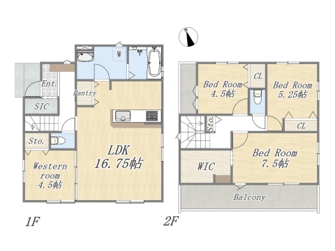 【5号地 参考プラン】南西角地 Plan：4LDK+WIC+SIC+Pantry+ワイドバルコニー 建物参考面積：99.36㎡（約30坪） 建物参考価格：2000万円