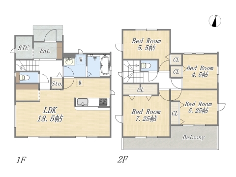 【9号棟】 Plan：3LDK+SIC+ワイドバルコニー+カースペース